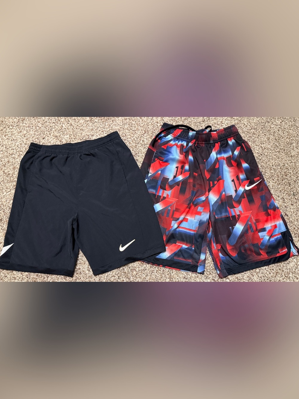 Nike Dri-Fit Black Red Graphic Athletic Shorts Bundle Boys XL EUC